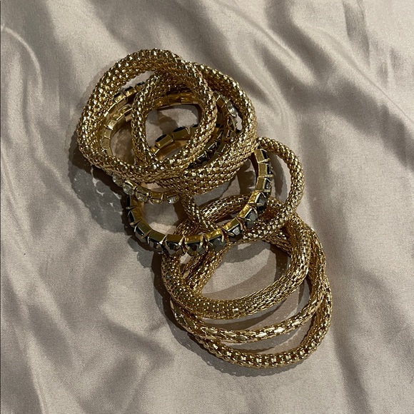 KORS Michael Kors Gold Bracelet Set with Black Details - Picture 1 of 4